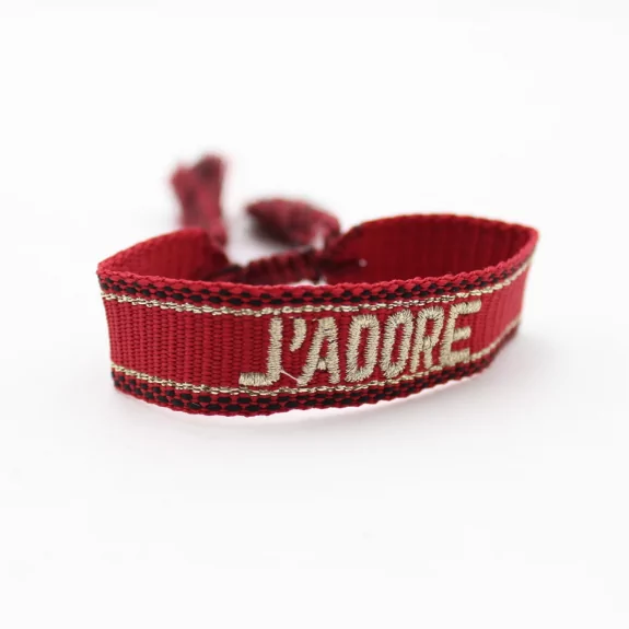 Bracelet en tissus message j'adore
