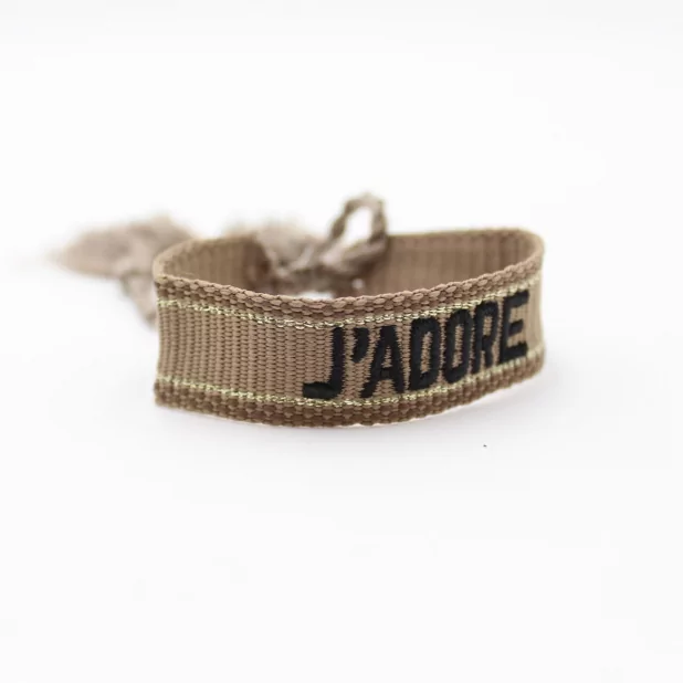 Bracelet en tissus message j'adore
