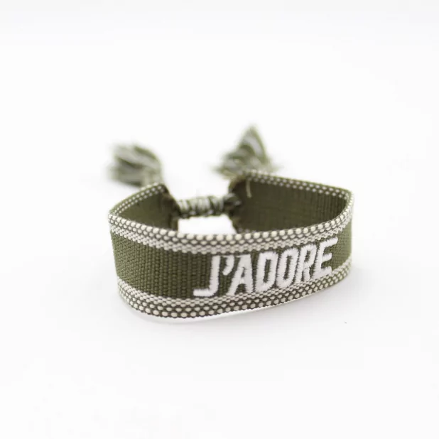 Bracelet en tissus message j'adore