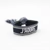 Bracelet en tissus message j'adore