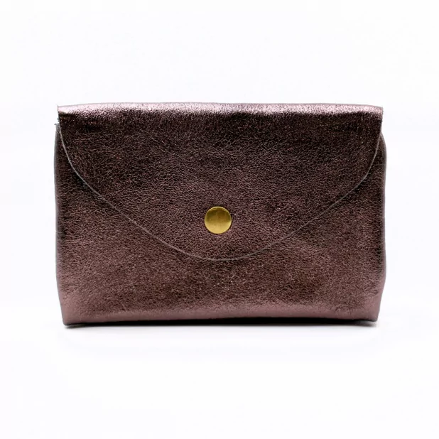 Grand porte monnaie cuir pailleté