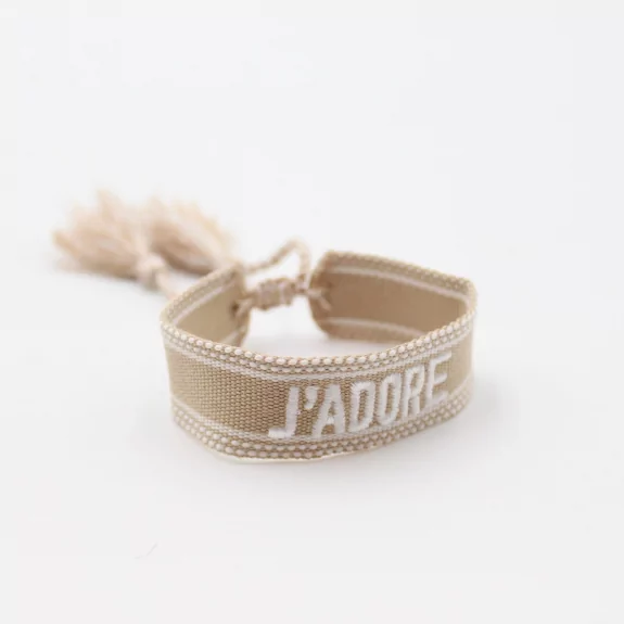 Bracelet en tissus message j'adore