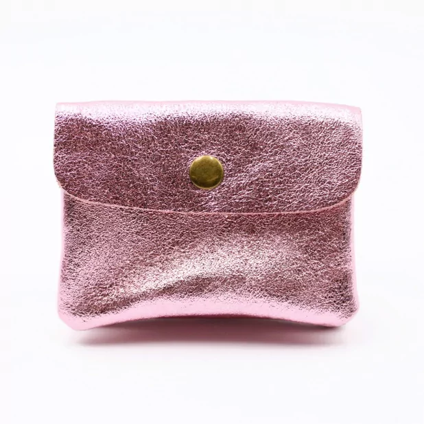 Petit porte monnaie cuir pailleté