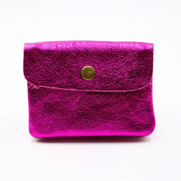 Petit porte monnaie cuir pailleté