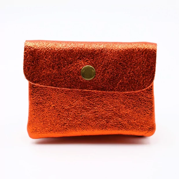 Petit porte monnaie cuir pailleté