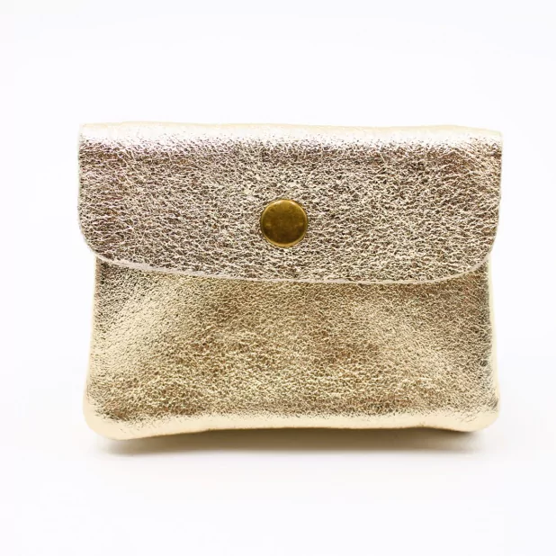 Petit porte monnaie cuir pailleté