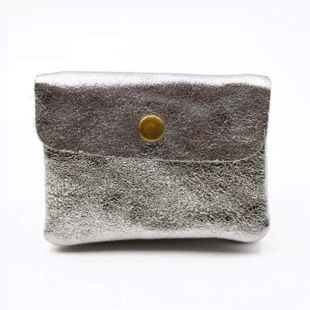 Petit porte monnaie cuir pailleté