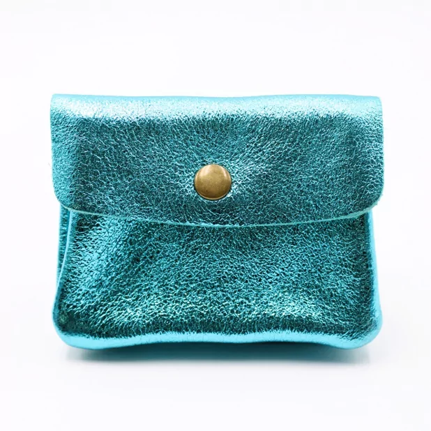 Petit porte monnaie cuir pailleté
