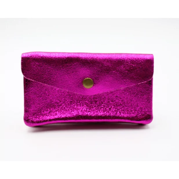 Grand porte monnaie cuir pailleté