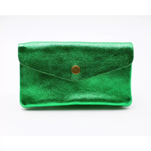 Grand porte monnaie cuir pailleté