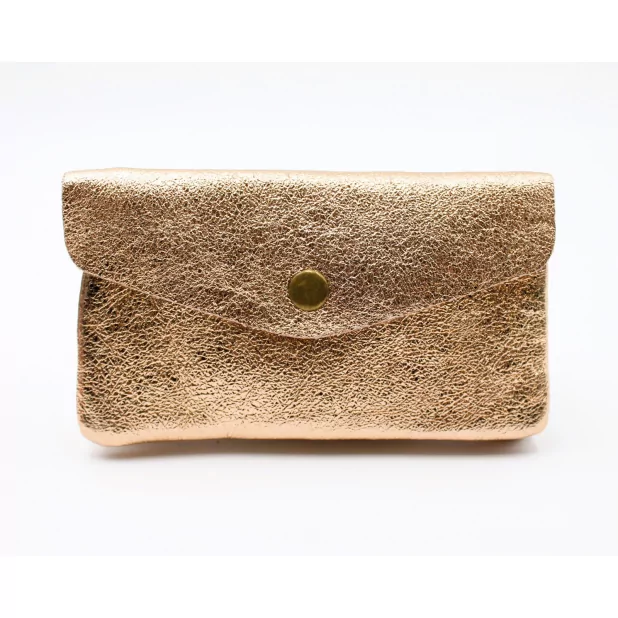 Grand porte monnaie cuir pailleté