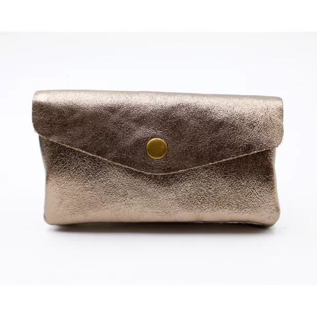 Grand porte monnaie cuir pailleté