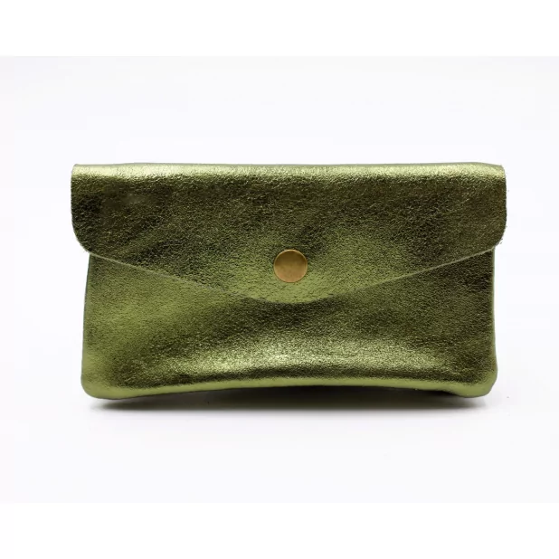 Grand porte monnaie cuir pailleté