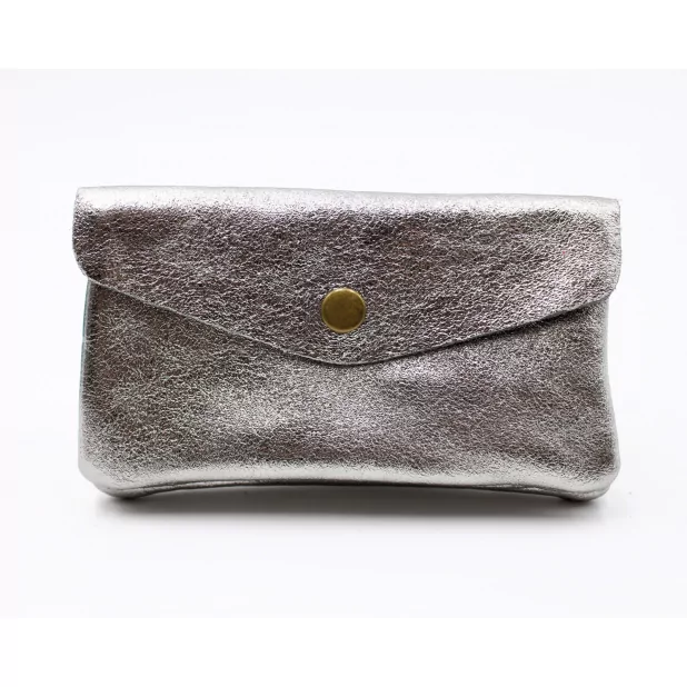 Grand porte monnaie cuir pailleté