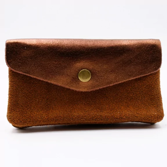 Porte monnaie cuir pailleté et peau